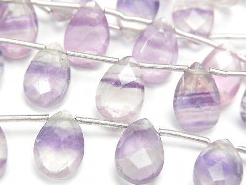 Faceted Briolette, Fluorite, Pear Shape Gemstone Beads