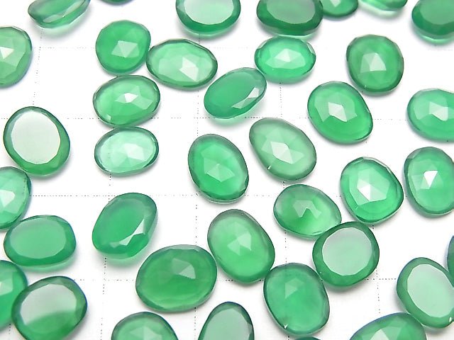 [Video] High Quality Green Onyx AAA Undrilled Freeform Single Sided Rose Cut 5pcs