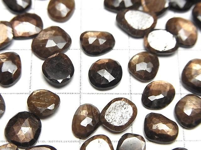 [Video] Golden Scene Sapphire AAA - Loose stone, freeform, single-sided rose cut, 5 pieces