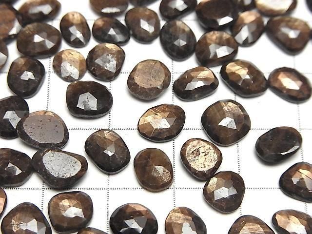 [Video] Golden Scene Sapphire AAA - Loose stone, freeform, single-sided rose cut, 5 pieces
