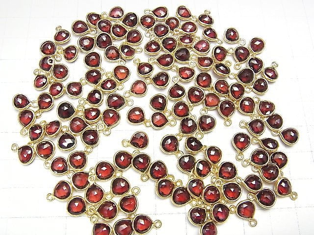 [Video] High Quality Mozambique Garnet AAA Bezel Setting Chestnut Shape 7x7mm 18KGP 2pcs