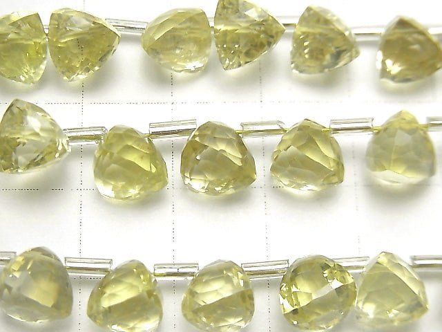 [Video] High Quality Lemon Quartz AAA- 3D Triangle Cut 8x8x8mm half or 1strand (18pcs)