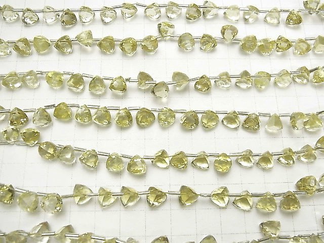 [Video] High Quality Lemon Quartz AAA- 3D Triangle Cut 8x8x8mm half or 1strand (18pcs)