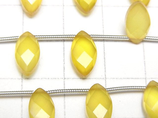 [Video] Yellow color Chalcedony AAA Marquise Faceted Briolette 12x6mm 1strand (12pcs)