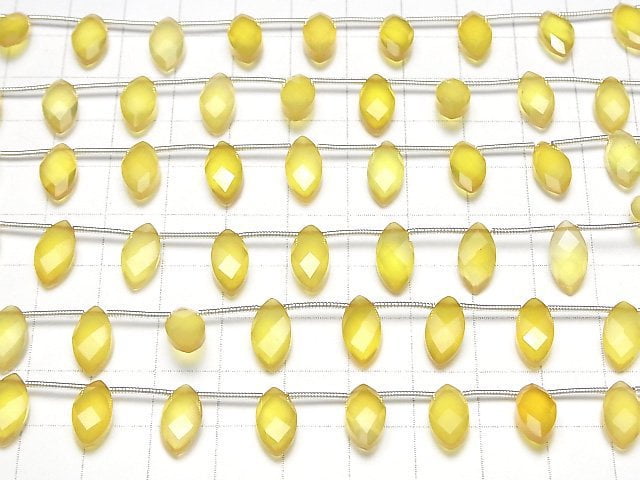 [Video] Yellow color Chalcedony AAA Marquise Faceted Briolette 12x6mm 1strand (12pcs)