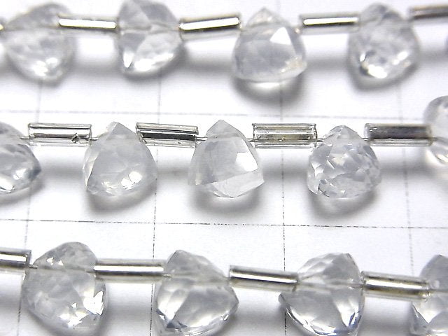 [Video] High Quality Milky Quartz AAA 3D Triangle Cut 6x6x6mm half or 1strand (18pcs)