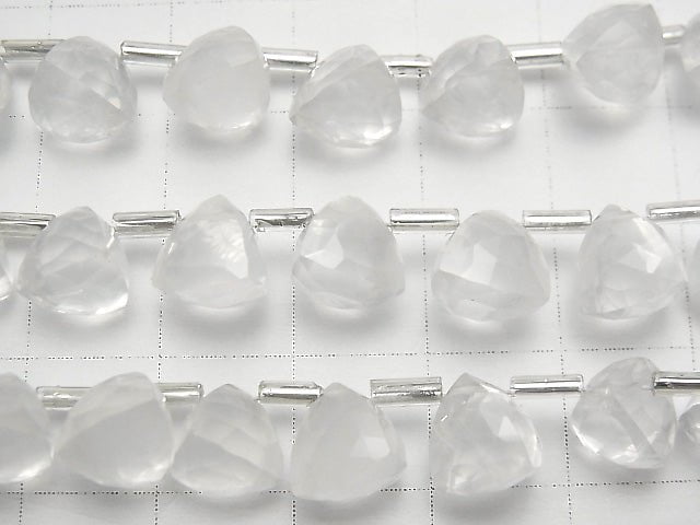 [Video] High Quality Milky Quartz AAA 3D Triangle Cut 8x8x8mm half or 1strand (18pcs)