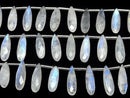 [Video]High Quality Rainbow Moonstone AA++ Pear shape Faceted Briolette 20x6mm 1strand (7pcs)