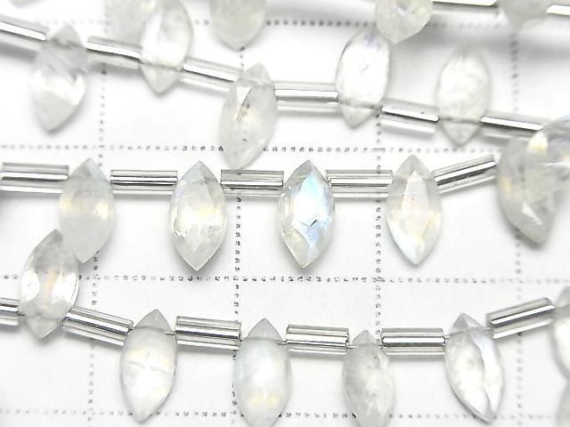 [Video] High Quality Rainbow Moonstone AAA- Marquise Faceted 8x4mm half or 1 strand (18pcs)