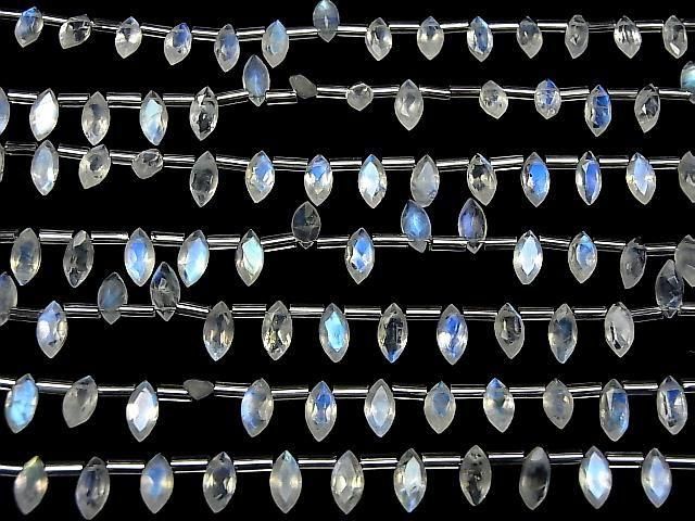 [Video] High Quality Rainbow Moonstone AAA- Marquise Faceted 8x4mm half or 1 strand (18pcs)