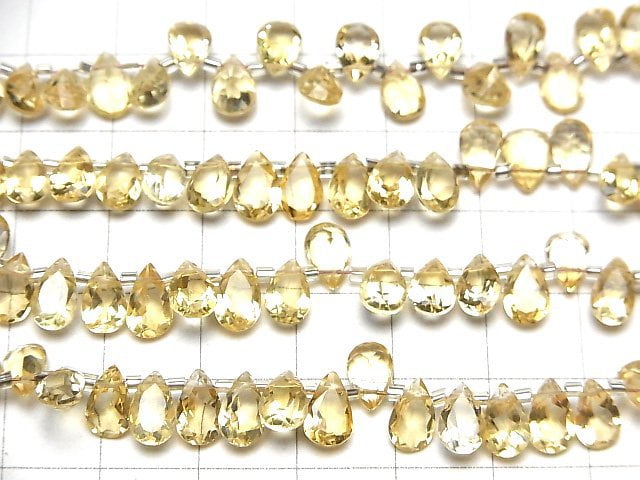 [Video]High Quality Citrine AAA Pear shape Faceted 8x5mm half or 1strand (28pcs )