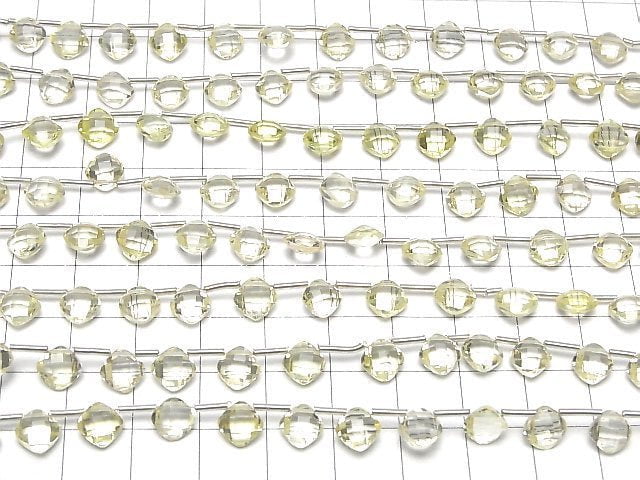 [Video] High Quality Brazil Lemon Quartz AAA Diamond Shape (Cushion Cut) 7x7mm half or 1strand (18pcs)