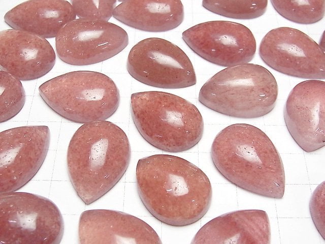 [Video]African Red Aventurine AAA Pear shape Cabochon 25x18mm 1pc