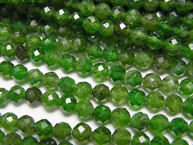 Diopside, Faceted Round Gemstone Beads