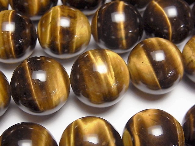 Round, Tiger's Eye Gemstone Beads