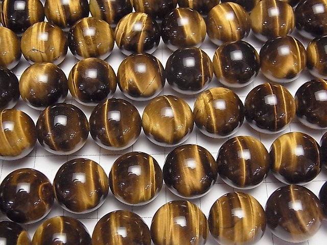 [Video] Yellow Tiger's Eye AAA Round 16mm 1/4 or 1strand beads (aprx.15inch/36cm)