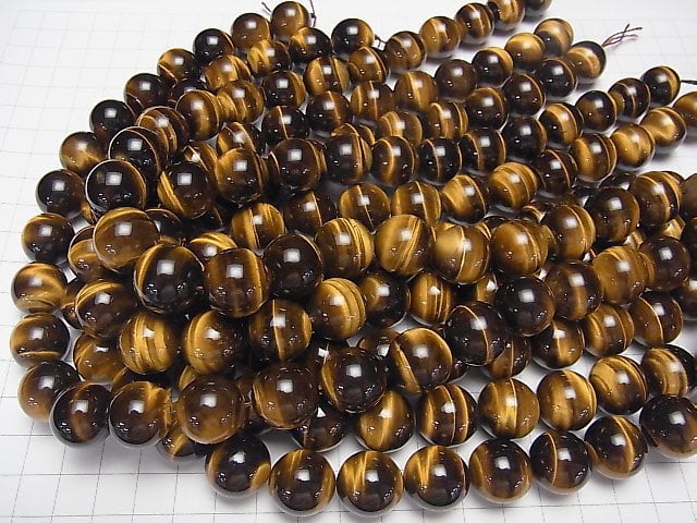 [Video] Yellow Tiger's Eye AAA Round 16mm 1/4 or 1strand beads (aprx.15inch/36cm)