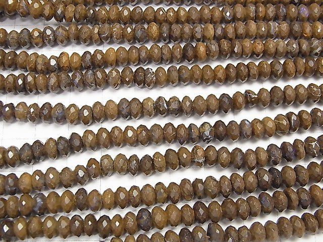 [Video] Australia Boulder Opal AA Faceted Button Rondelle 6x6x3mm half or 1strand beads (aprx.15inch / 38cm)