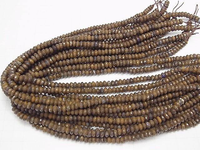 [Video] Australia Boulder Opal AA Faceted Button Rondelle 6x6x3mm half or 1strand beads (aprx.15inch / 38cm)