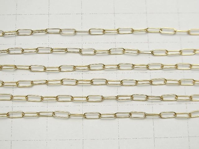 14KGF Long Cable Chain 5.0x2.0mm 10cm