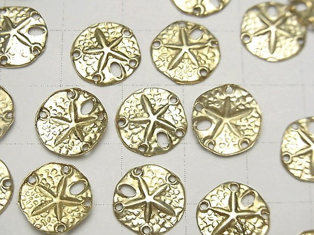 14KGF Charm Sand Dollar 11mm 1pc