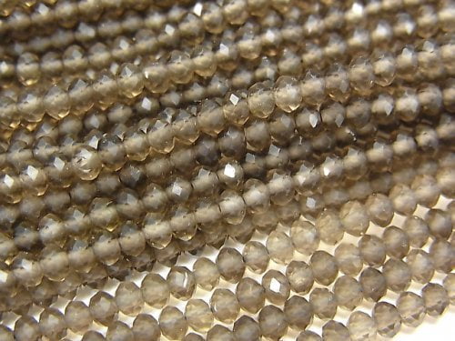 Roundel, Smoky Quartz Gemstone Beads