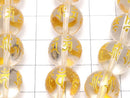 [Video] Gold! Carved with 7 types of Sanskrit characters! Crystal AAA Round 8mm-16mm half or 1strand beads (aprx.15inch/36cm)
