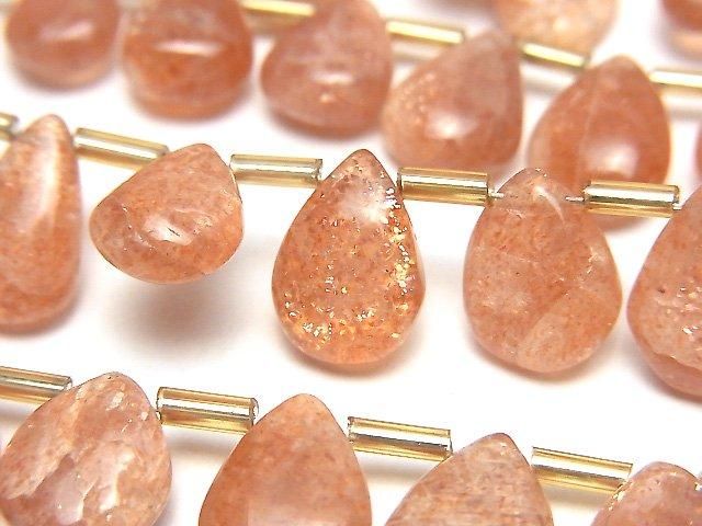 [Video]High Quality Sunstone AA++ Pear shape (Smooth) 1strand beads (aprx.7inch/18cm)