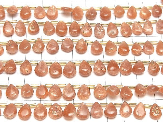 [Video] High Quality Sunstone AA++ Pear shape (Smooth) 1strand beads (aprx.7inch / 18cm)