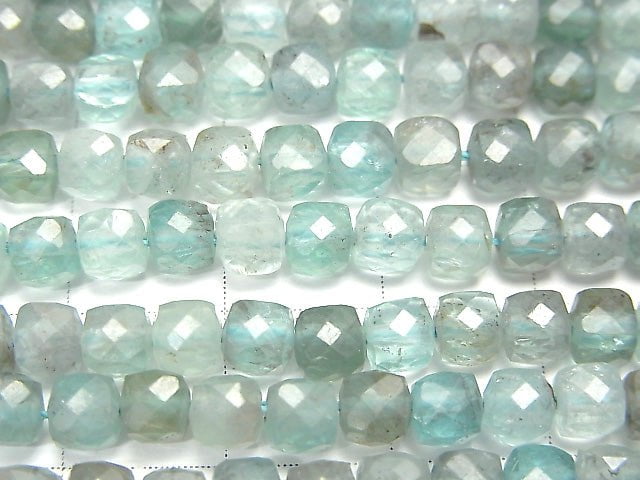 [Video] High Quality! Apatite AA+ Cube Shape 4x4x4mm 1strand beads (aprx.15inch / 37cm)