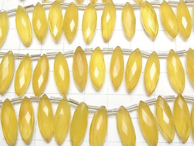 [Video] Yellow Chalcedony AAA Faceted Marquise half or 1strand (12pcs)
