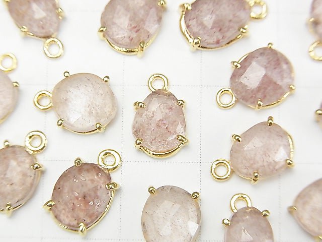 [Video] High Quality Pink Epidote AA+ Bezel Setting Freeform Rose Cut 18KGP 3pcs