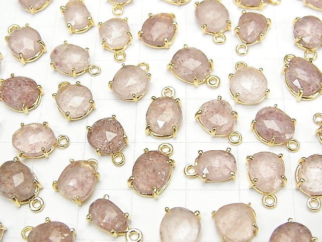 [Video] High Quality Pink Epidote AA+ Bezel Setting Freeform Rose Cut 18KGP 3pcs