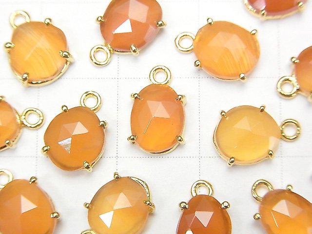 [Video] High Quality Carnelian AAA- Bezel Setting Freeform Rose Cut 18KGP 3pcs