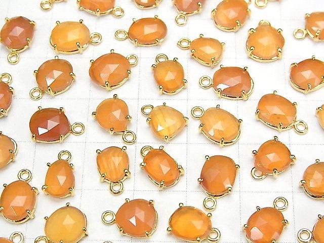 [Video] High Quality Carnelian AAA- Bezel Setting Freeform Rose Cut 18KGP 3pcs