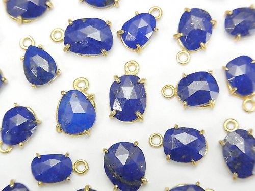 Bezel Setting, Free Form, Lapis lazuli, Rose Gemstone Beads