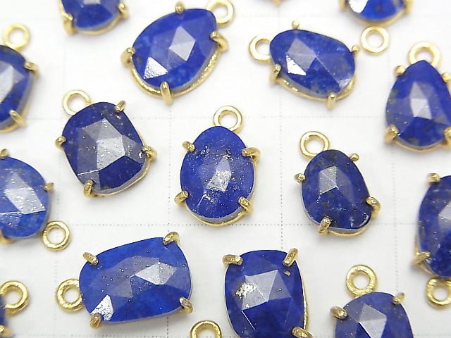 [Video] Lapis lazuli AA++ Bezel Setting Freeform Rose Cut 18KGP 3pcs