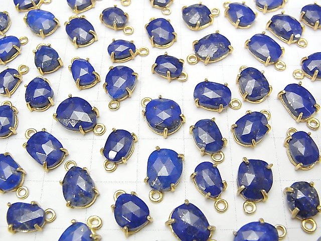 [Video] Lapis lazuli AA++ Bezel Setting Freeform Rose Cut 18KGP 3pcs