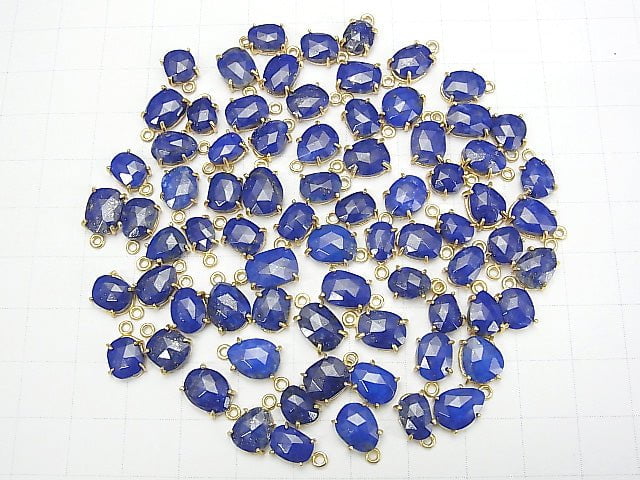 [Video] Lapis lazuli AA++ Bezel Setting Freeform Rose Cut 18KGP 3pcs