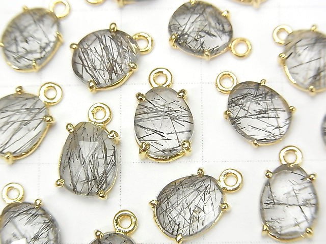 [Video] High Quality Tourmaline Quartz AA++ Bezel Setting Freeform Rose Cut 18KGP 3pcs