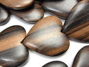 Ebony Wood Vertical Hole Heart 36x36x6mm half or 1strand beads (aprx.15inch/36cm)