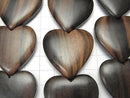 Ebony Wood Vertical Hole Heart 36x36x6mm half or 1strand beads (aprx.15inch/36cm)