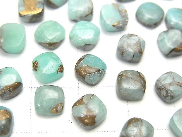 [Video]Copper Amazonite AAA Square Cabochon 6x6mm 5pcs