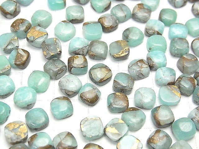 [Video]Copper Amazonite AAA Square Cabochon 6x6mm 5pcs