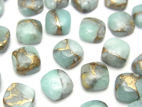 Cabochon, Copper Turquoise & Amazonite Gemstone Beads