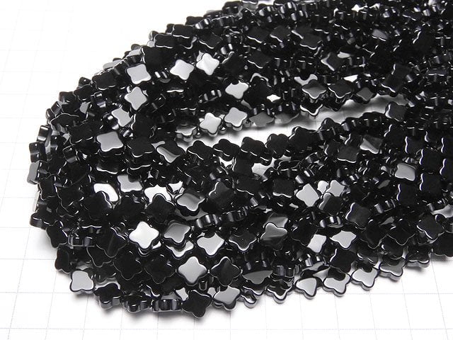 [Video] Onyx flower motif 8x8mm half or 1strand beads (aprx.15inch/38cm)