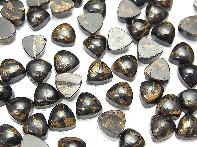 [Video] Copper Obsidian AAA Triangle Cabochon 8x8mm 5pcs