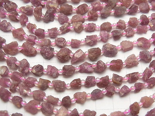 [Video] Pink Tourmaline AA Rough Rock Nugget 1strand beads (aprx.15inch / 38cm)