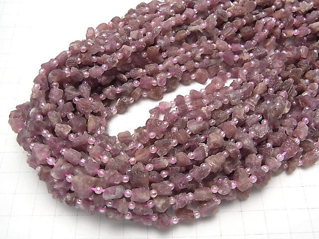 [Video] Pink Tourmaline AA Rough Rock Nugget 1strand beads (aprx.15inch / 38cm)