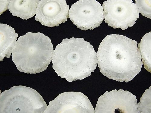 [Video] Indian Solar Quartz (Stalactite) Slice Nugget [Large Size] Half or 1-strand beads (approx. 8 inches/20 cm)